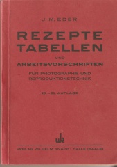 J. M. Eder, Rezepte, Tabellen